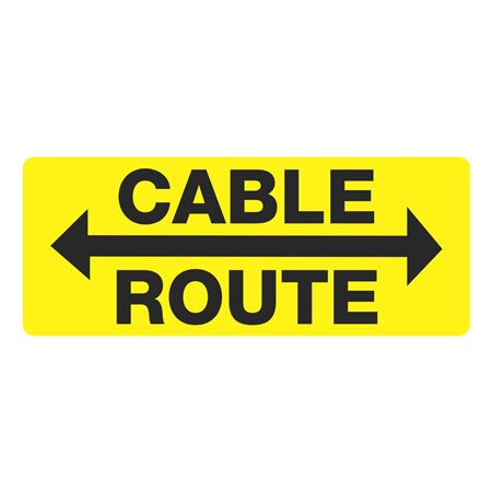 Cable Route Yellow - 4" x 10" Sign